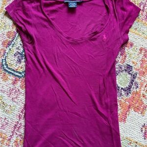 Ralph Lauren size S Women's Magenta Top Pima cotton blend